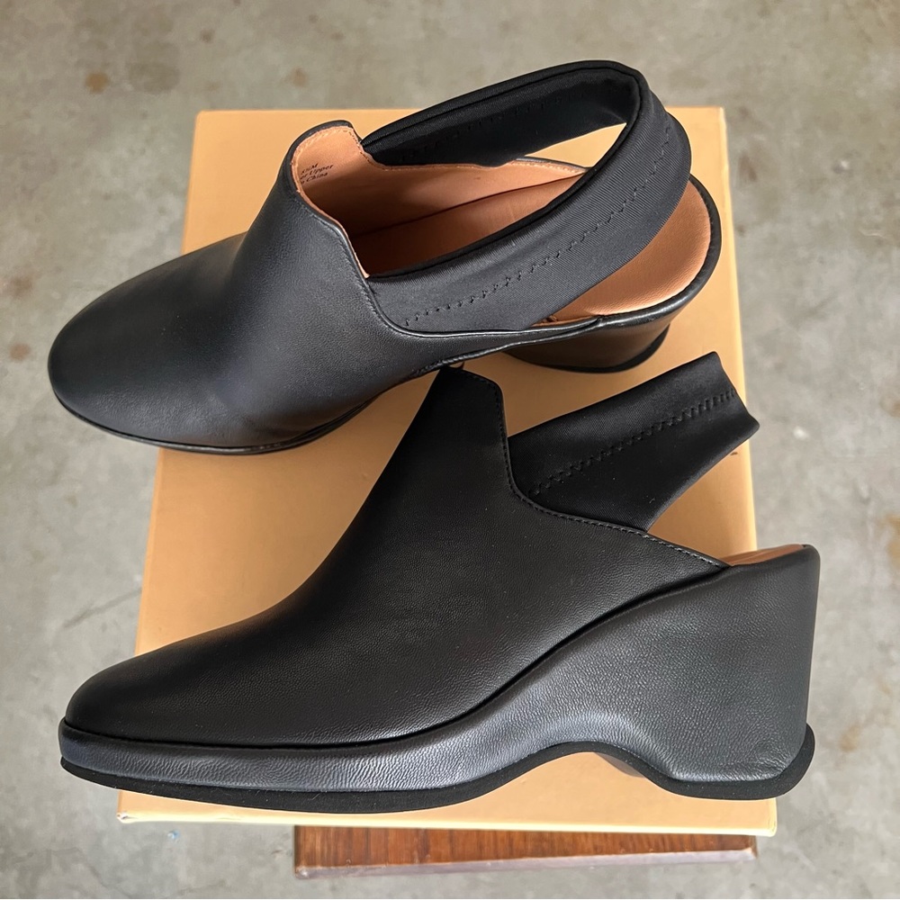NEW L’Amour Des Pieds Oniella black lambda sheep leather heel bootie strap 8.5